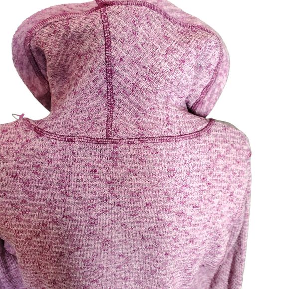 RBX Magenta Waffle Knit Fleece Cowl Neck Activewear Pullover Thumbholes sz M/L - Picture 6 of 8